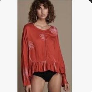 One Teaspoon Bonnie Top Bohemian Chic Long Sleeve Blouse Size Small
